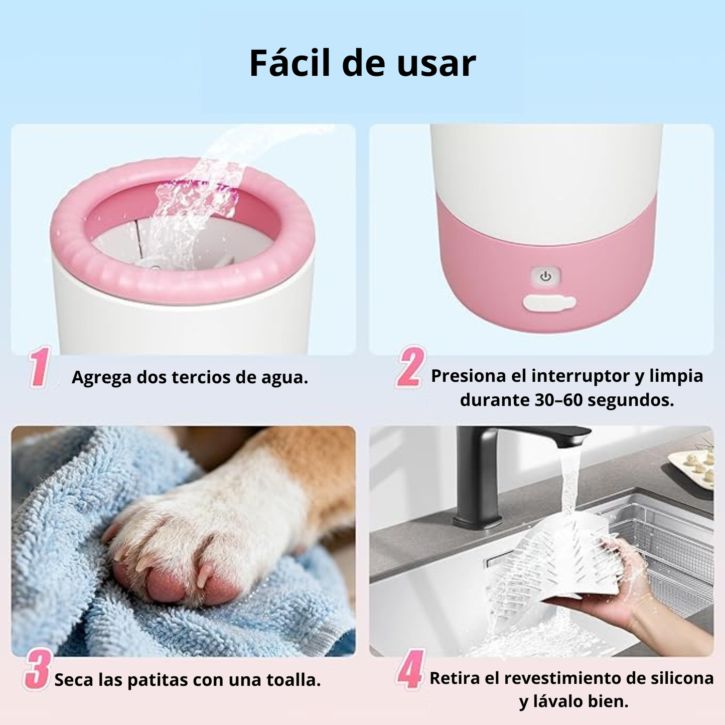 Shiropaws™ PawClean Pro – Limpiador Automático de Patas 360° para Mascotas