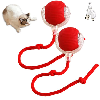 Shiropaws™ Juguete Interactivo Inteligente para Gatos – Bola Automática Recargable USB que Rueda y Rebota