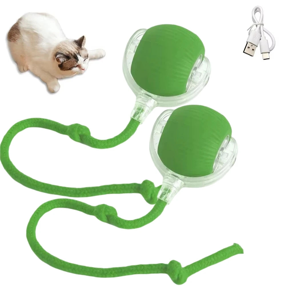 Shiropaws™ Juguete Interactivo Inteligente para Gatos – Bola Automática Recargable USB que Rueda y Rebota