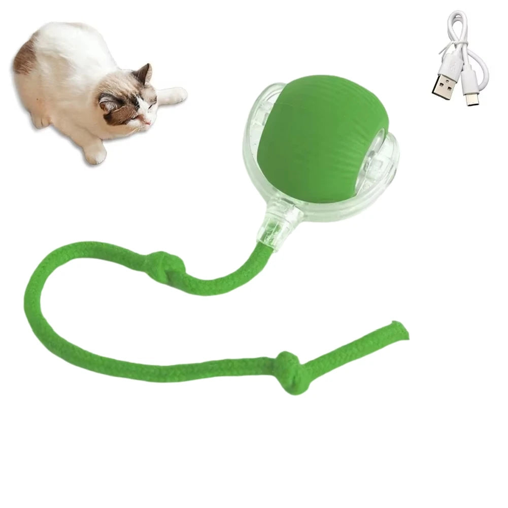 Shiropaws™ Juguete Interactivo Inteligente para Gatos – Bola Automática Recargable USB que Rueda y Rebota